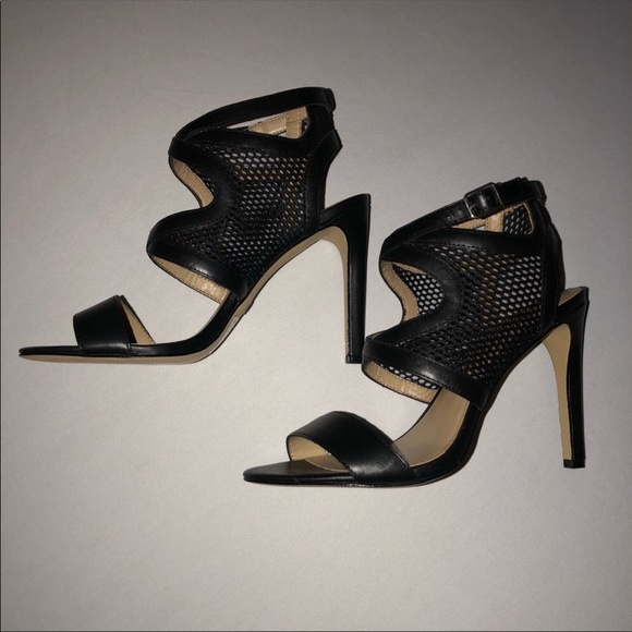 Ann Taylor Emma Mesh Cutout Black Sandals Size 7 - Picture 2 of 6